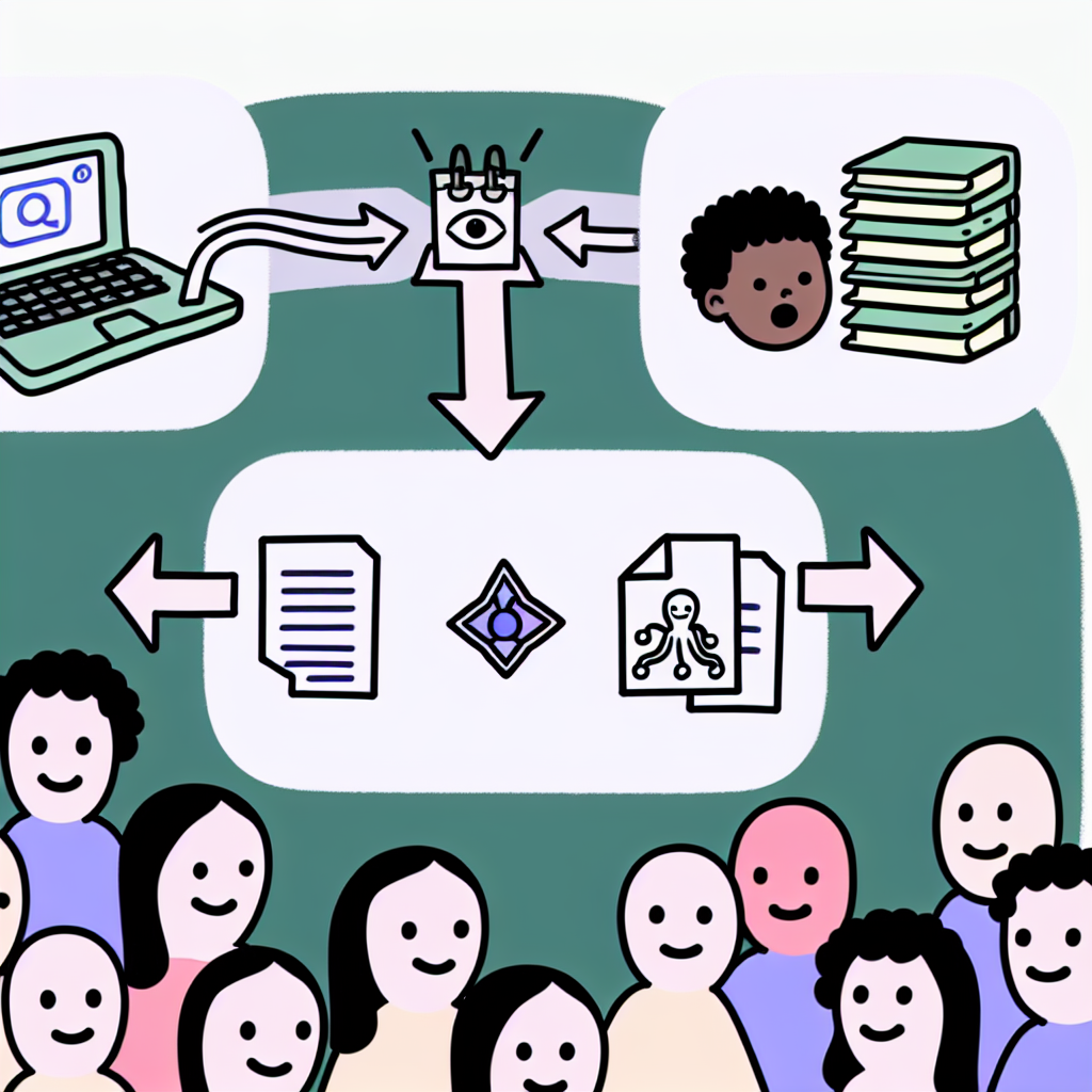 Petit dessin carré montrant une chaîne de validation avenir : ordi, notebook ouvert, flèches entre protocoles OSF, matrice sur GitHub, puis jury souriant. Style dessin de manuel scolaire, éléments peu nombreux, icônes reconnaissables.