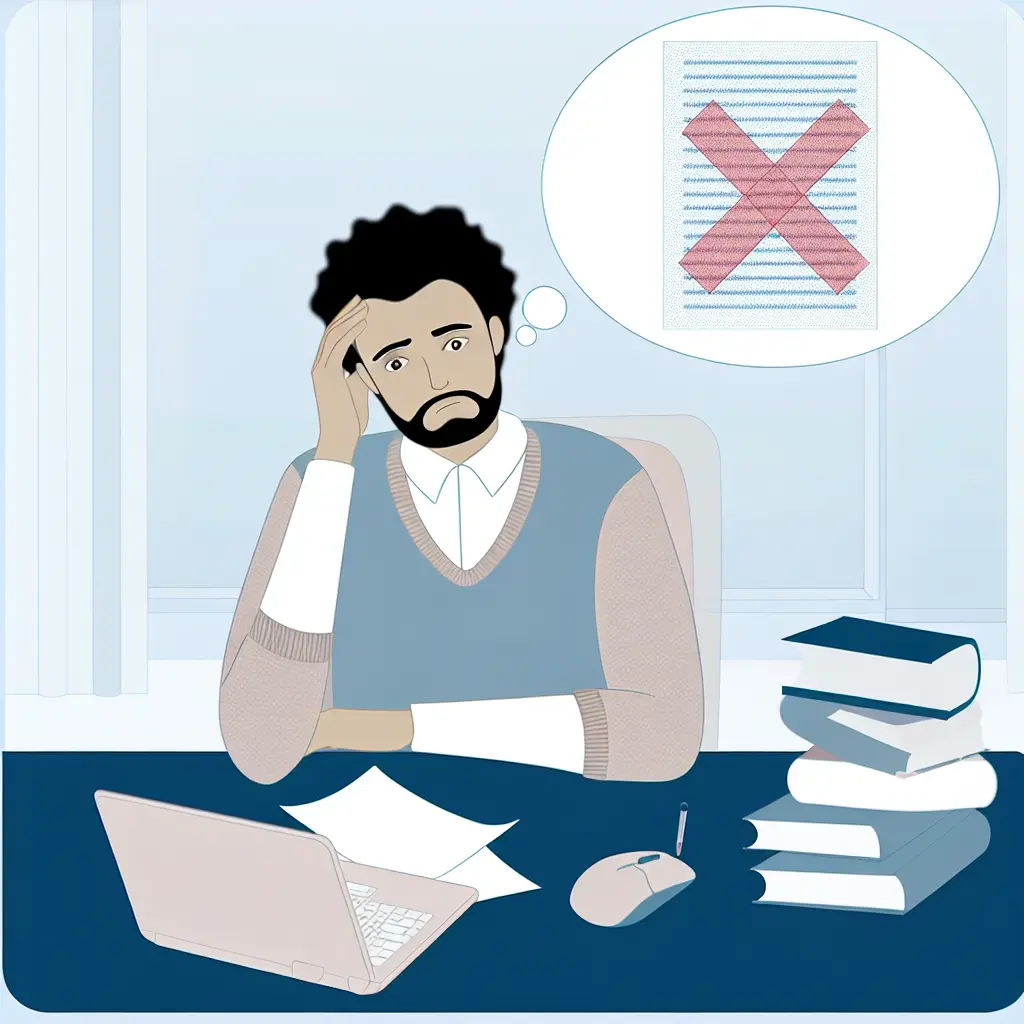 Étudiant concentré travaillant sur sa thèse dans une bibliothèque universitaire