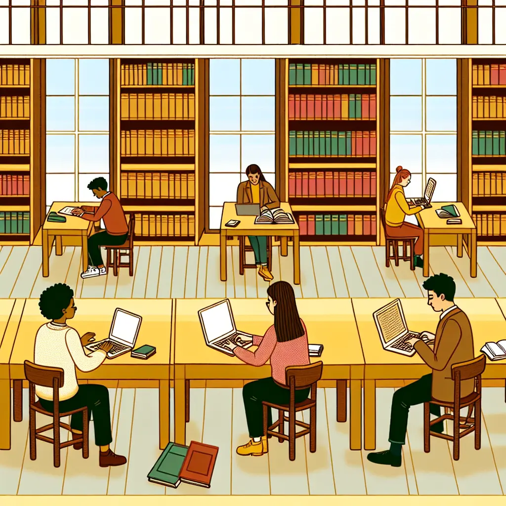 Étudiants travaillant en collaboration dans la bibliothèque historique de la Sorbonne