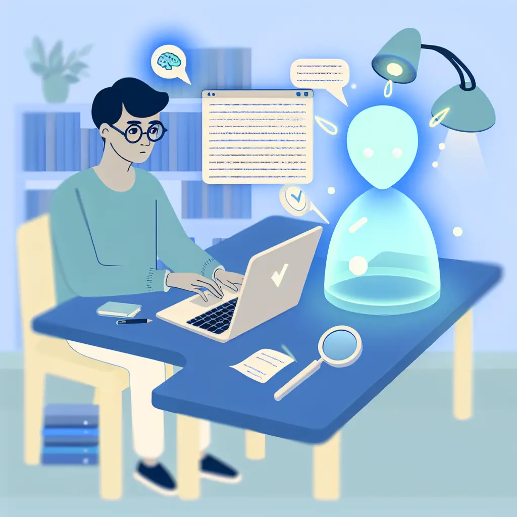 Interface d'intelligence artificielle assistant un étudiant dans l'écriture de sa thèse