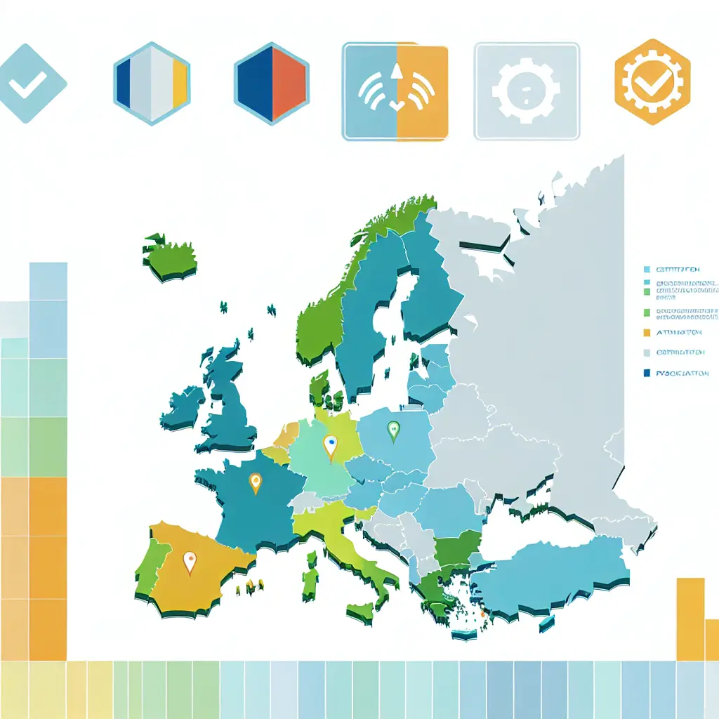 Graphique de comparaison européenne avec carte