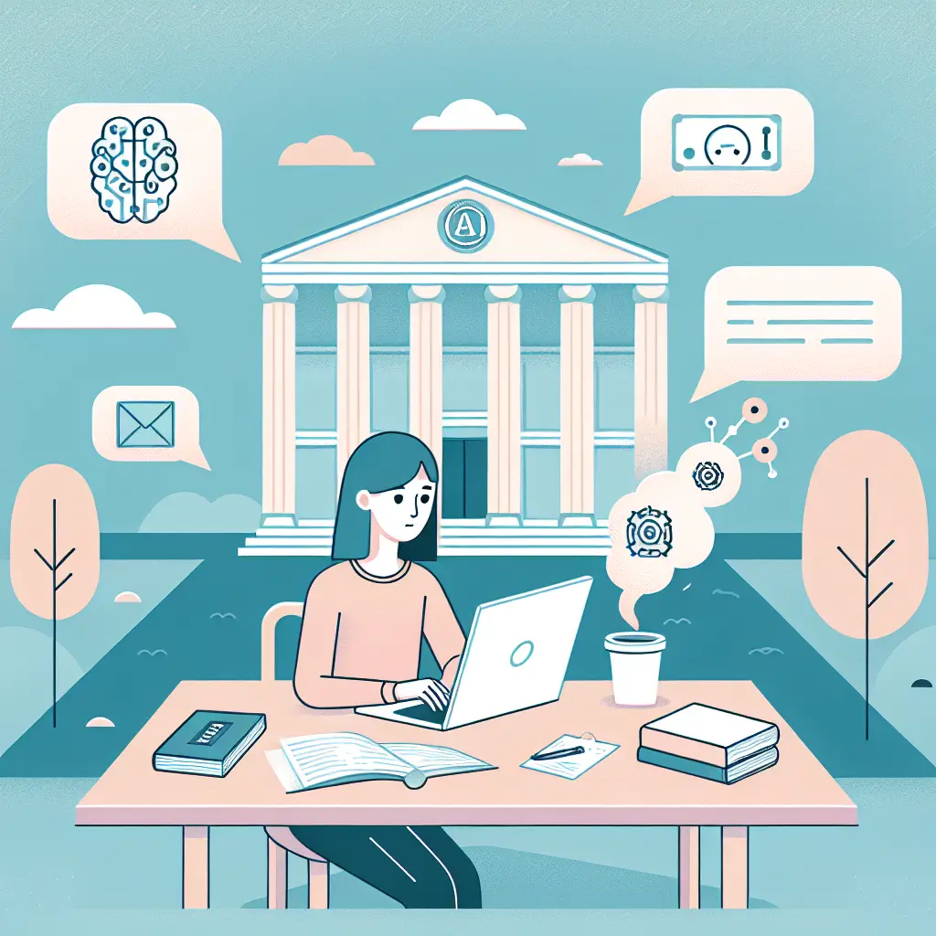 Illustration d'un étudiant universitaire travaillant avec transparence sur son ordinateur, symbolisant l'intégrité académique