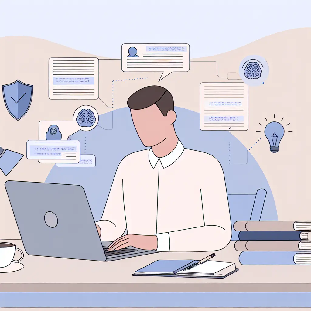 Étudiant travaillant avec des outils de correction IA sur son ordinateur portable