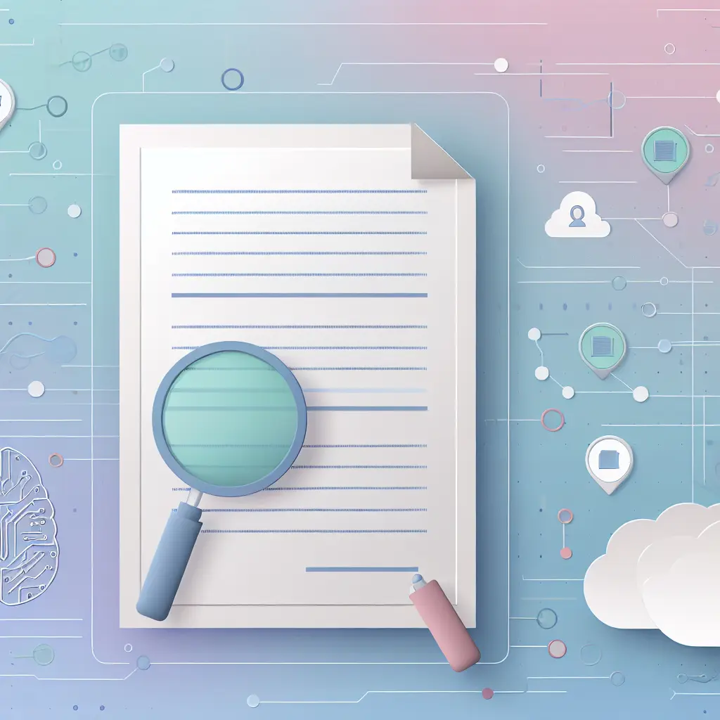 Concept d'outil anti-plagiat intelligent avec document analysé et symboles technologiques