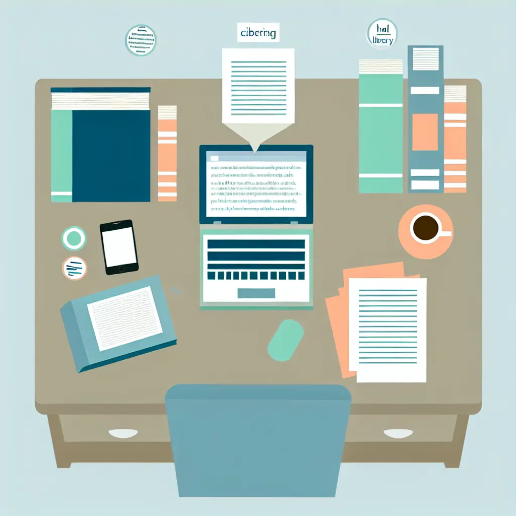 Espace de travail numérique avec interface de gestion bibliographique