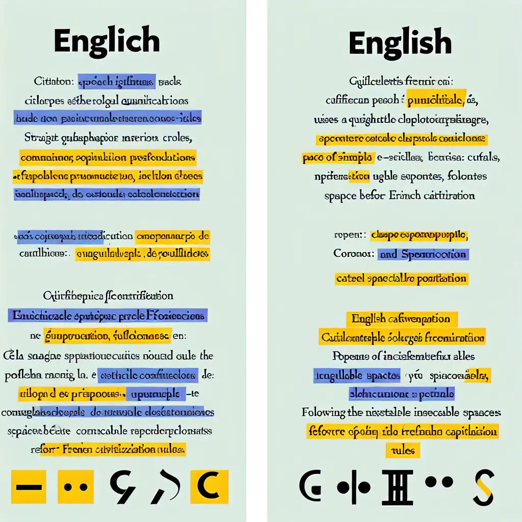 Comparaison visuelle entre les conventions typographiques APA en anglais et en français