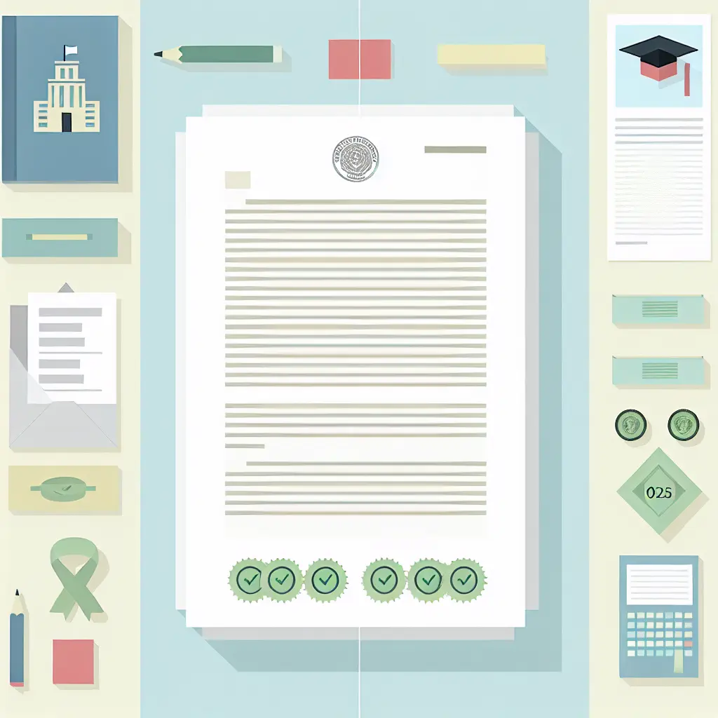 Vue organisée d'un bureau d'étudiant montrant un mémoire ouvert entouré d'éléments académiques essentiels