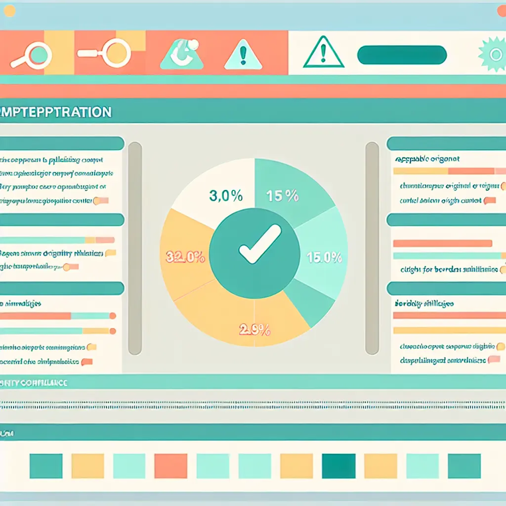 Visualisation d'un rapport de similitude avec codes couleur et pourcentages