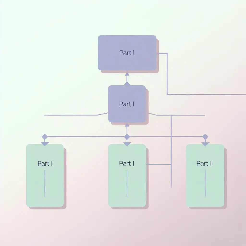 Organisation hiérarchique d'un mémoire universitaire en parties et chapitres