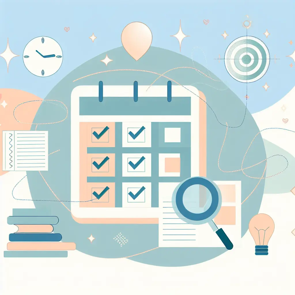 Planification méthodique d'un mémoire avec checklist et organisation