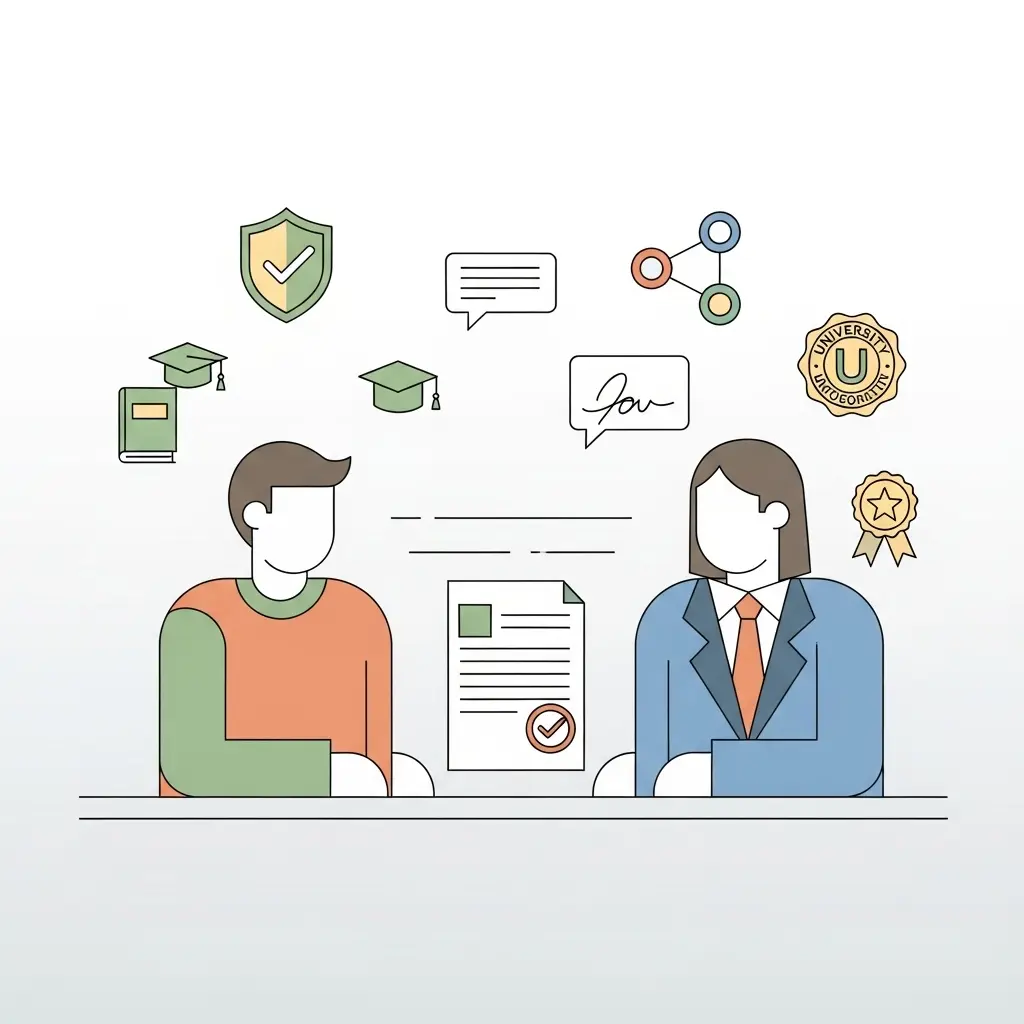 Processus de validation d'une déclaration IA entre étudiant et superviseur académique