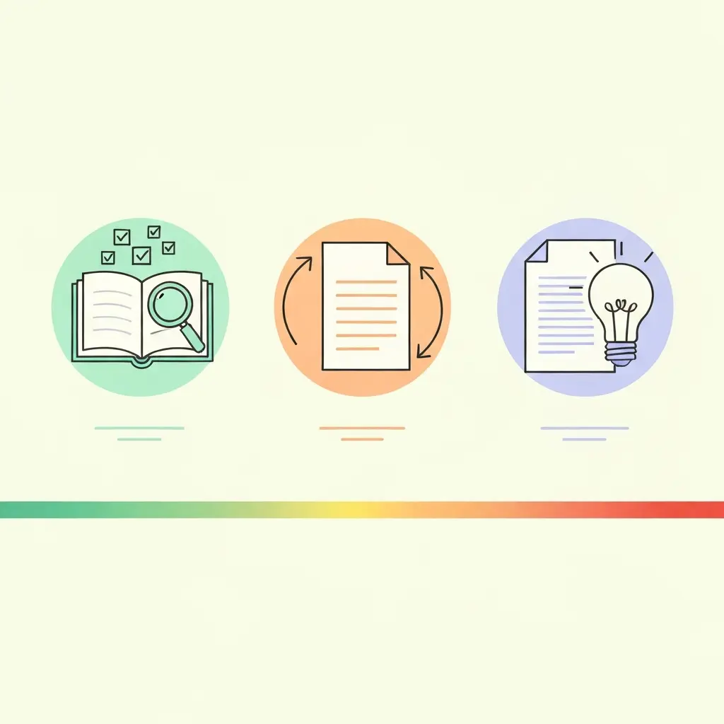 Comparaison des trois catégories d'outils IA : correction grammaticale, reformulation et génération