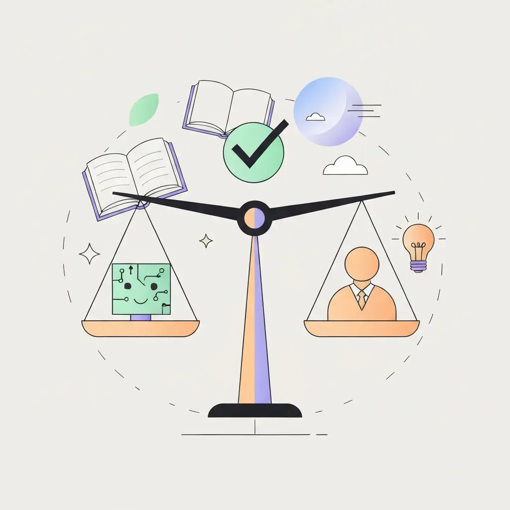 Balance équilibrée entre utilisation de l'IA et travail humain dans le contexte académique