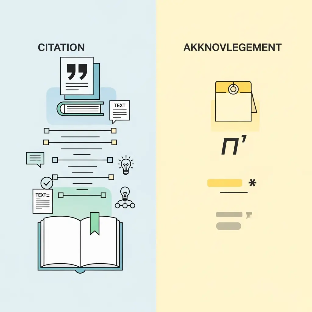 Comparaison visuelle entre citation formelle et simple reconnaissance dans l'utilisation de l'IA