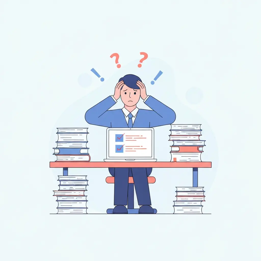 Doctorant anxieux devant son ordinateur avec des alertes de plagiat