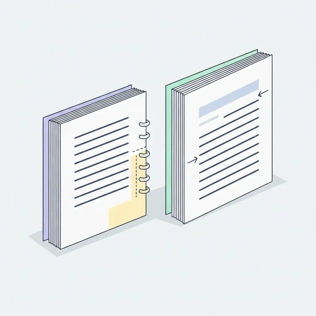 Illustration des marges et de l'espace de reliure dans un document relié