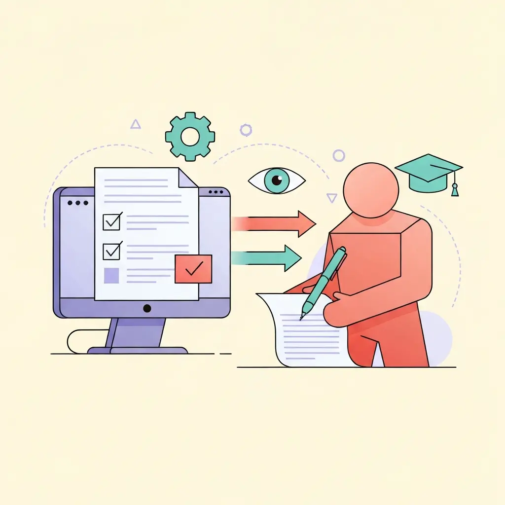 Collaboration entre intelligence artificielle et expertise humaine pour la correction de thèse