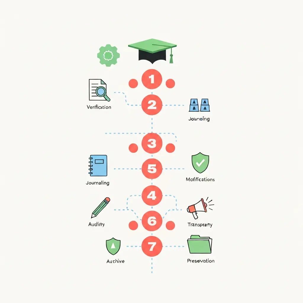 Illustration d'un parcours en 7 étapes vers la conformité IA dans la thèse