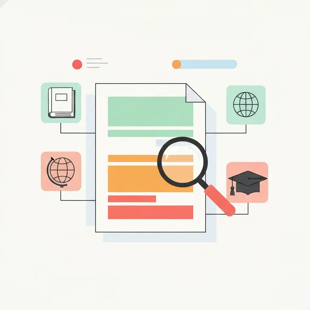 Illustration d'un rapport de similarité avec différentes zones de couleur représentant les niveaux de correspondance