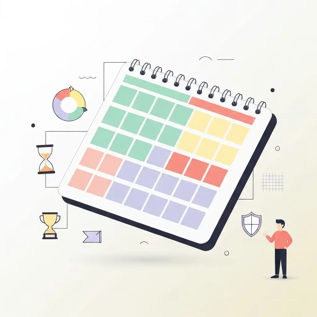 Étudiant organisé planifiant sa méthodologie de mémoire avec calme et concentration