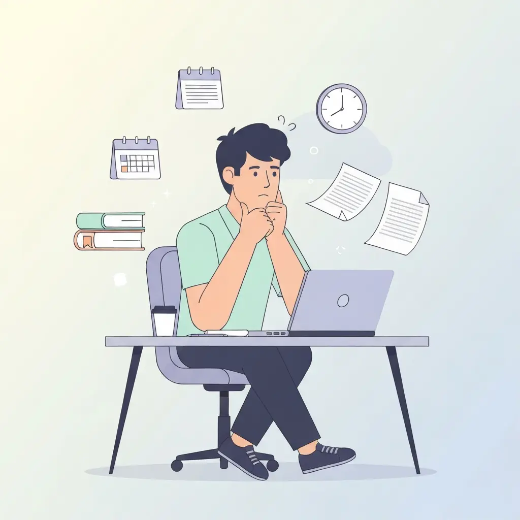 Étudiant face au défi de la rédaction de mémoire