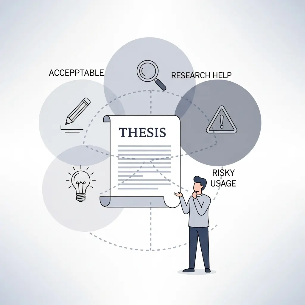Les zones grises de l'utilisation de l'IA en thèse : entre usages acceptables et risqués