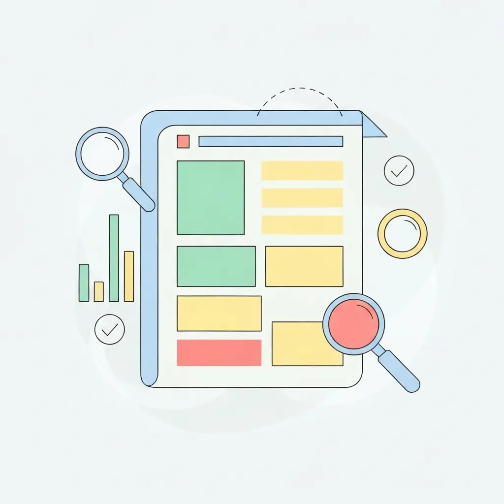 Analyse d'un rapport de similarité avec différentes zones colorées
