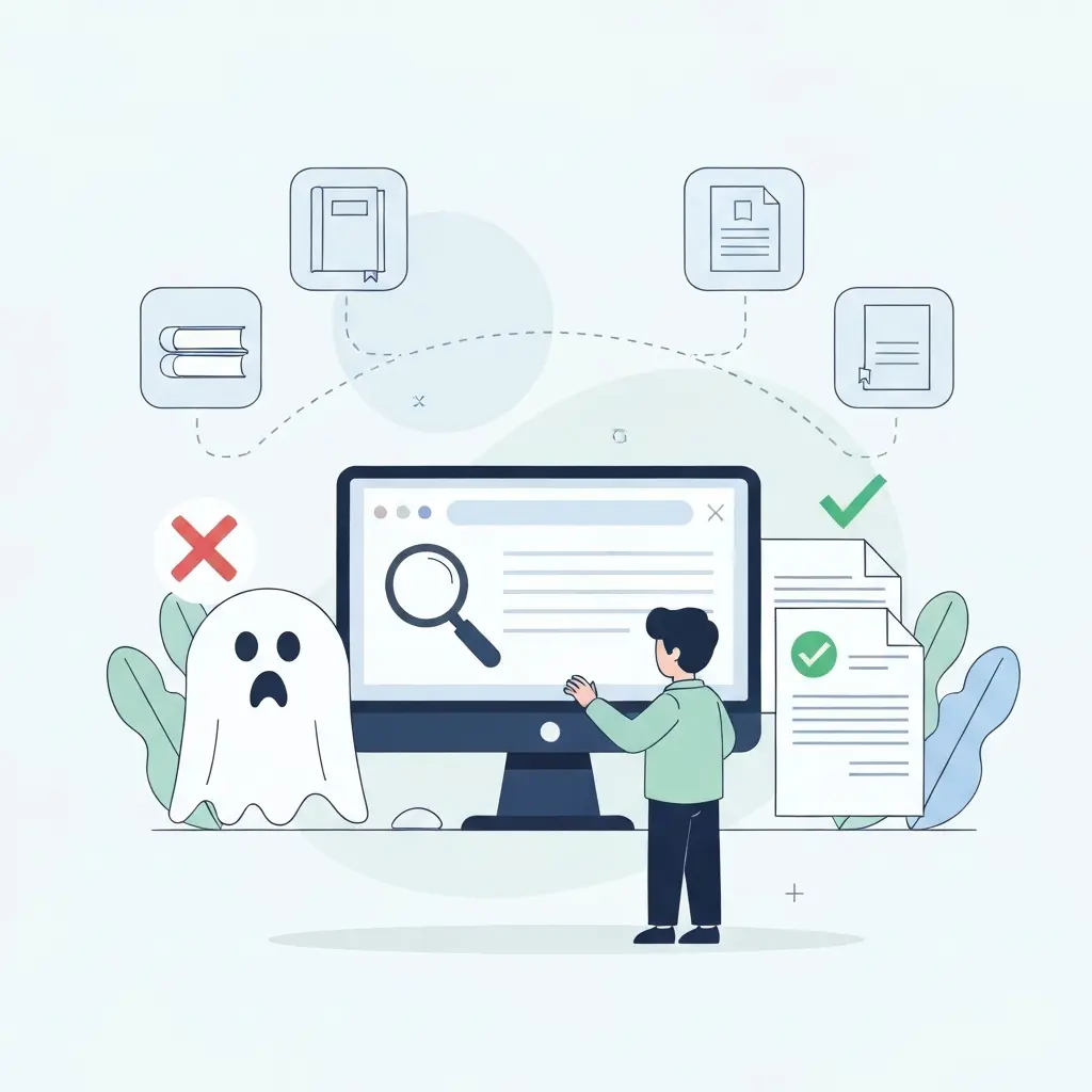 Vérification des sources académiques dans une base de données