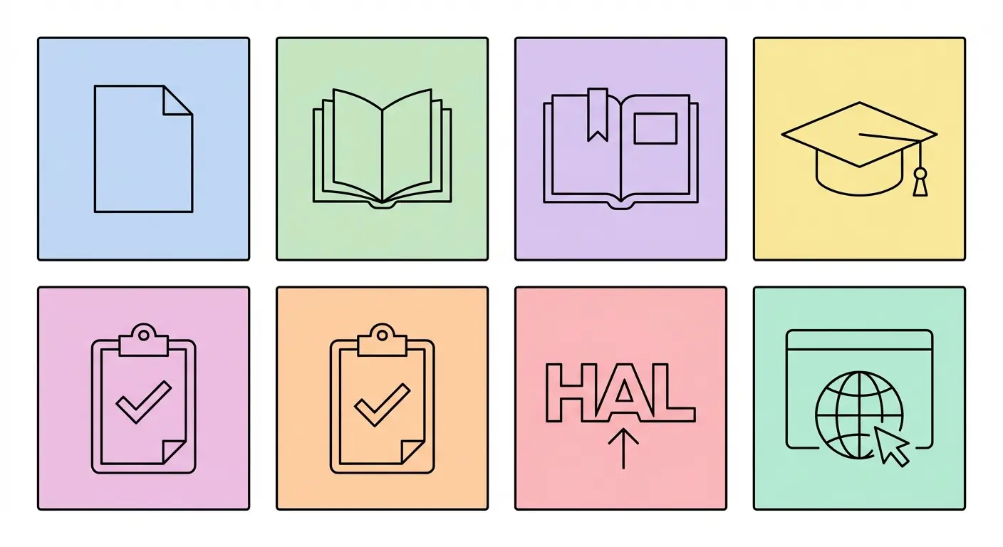 Illustration des 7 types de sources pour une revue de littérature selon les normes APA 7e édition en français