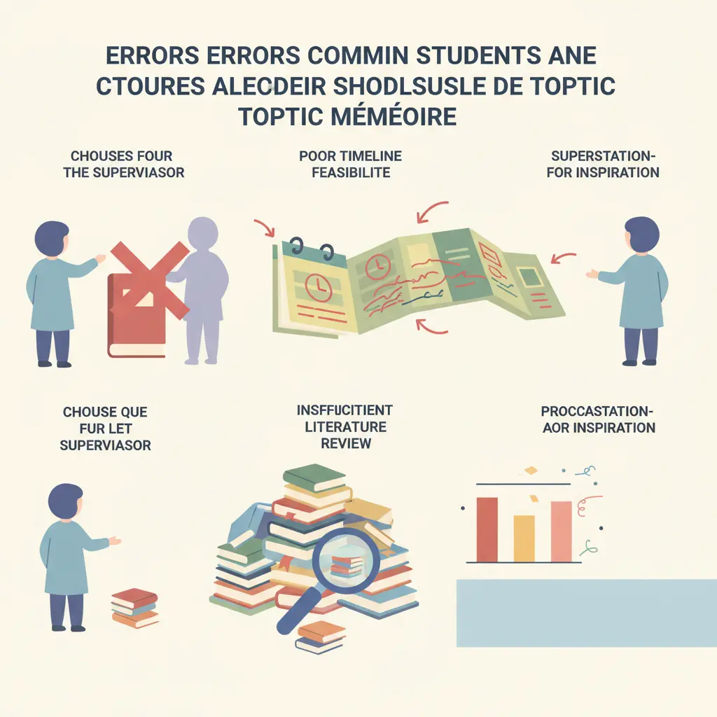 Illustration des 5 erreurs classiques des étudiants en master lors du choix de leur sujet de mémoire