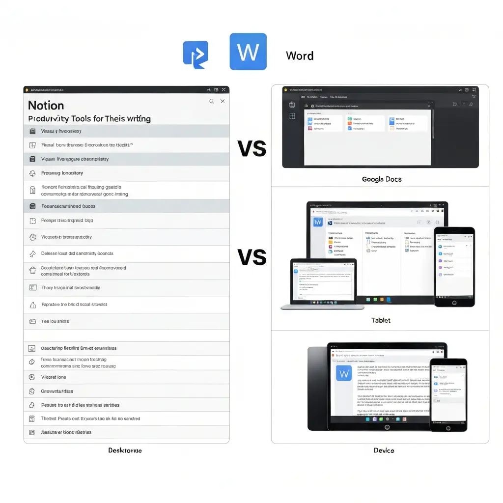 Notion vs Word vs Google Docs pour Mémoire : Quel Outil Choisir 2026 ?