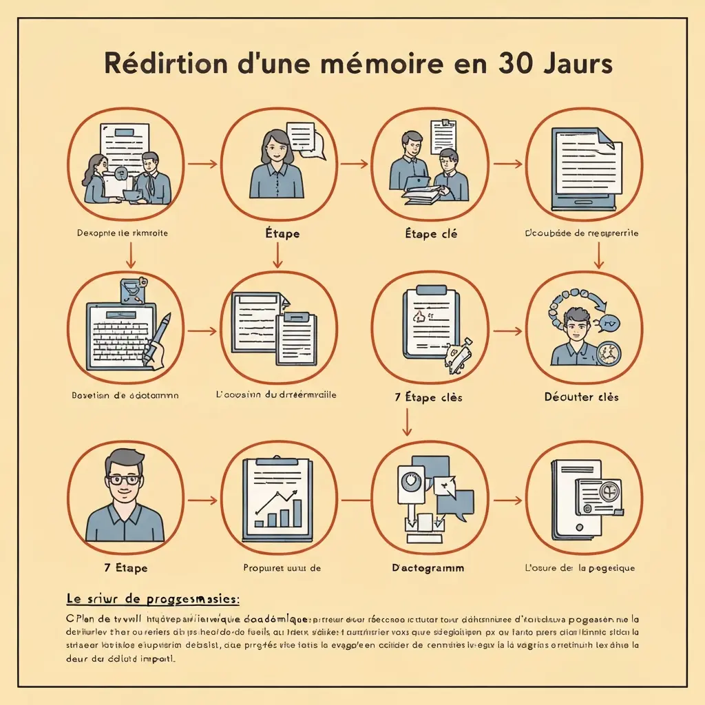 Rédaction mémoire 30 jours : 7 étapes clés 2026