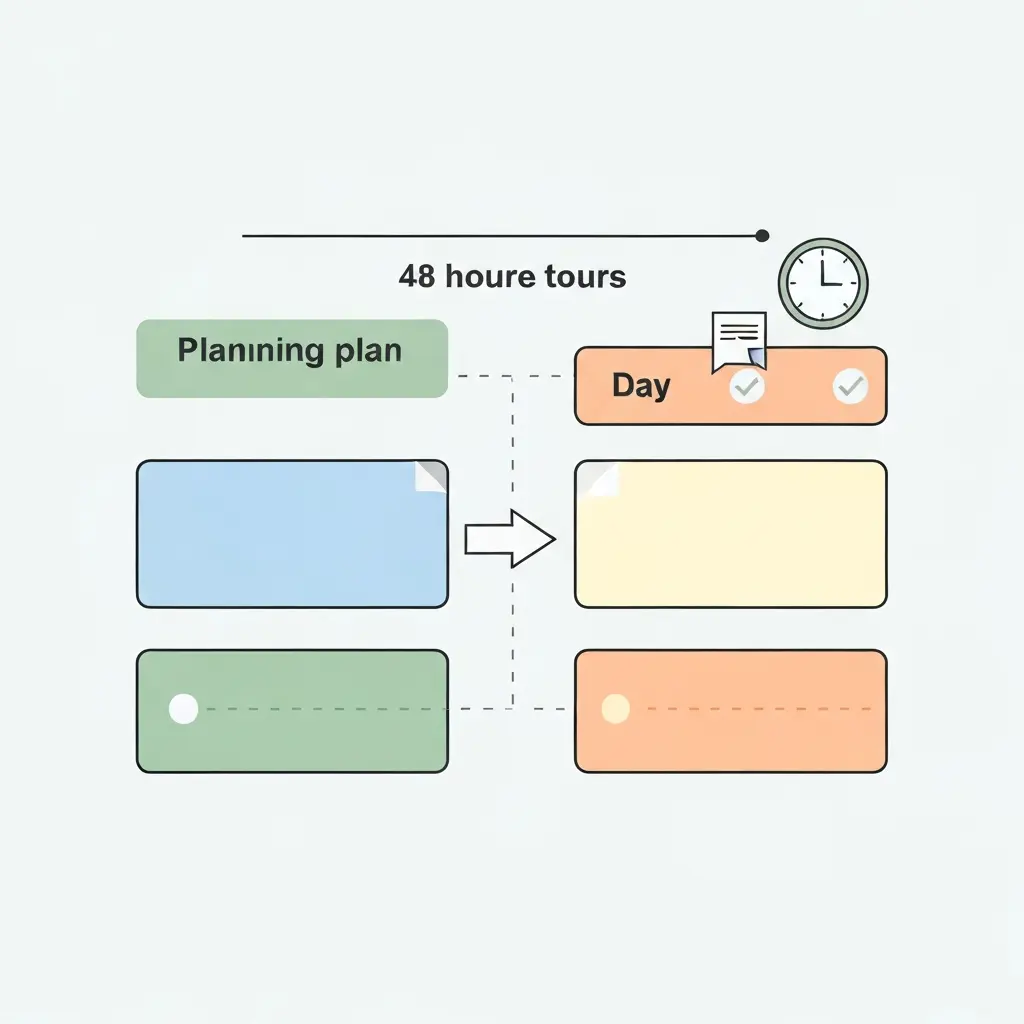 Planning visuel sur 48 heures pour rédiger une introduction de mémoire, avec blocs colorés et progression par étapes