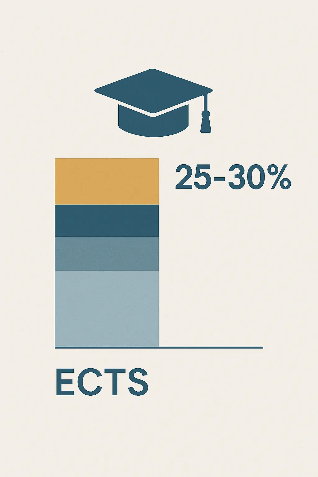 Illustration du poids du mémoire en crédits ECTS dans la moyenne du master : le mémoire représente entre 20 et 30 ECTS sur 60 en M2, soit jusqu'à la moitié du diplôme