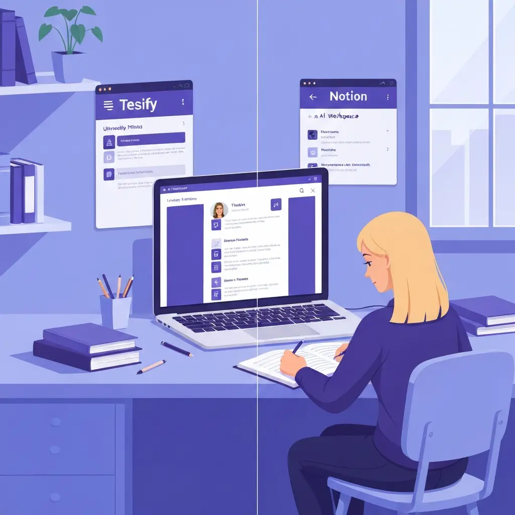 Tesify vs Notion AI pour mémoire 2026 : comparatif détaillé