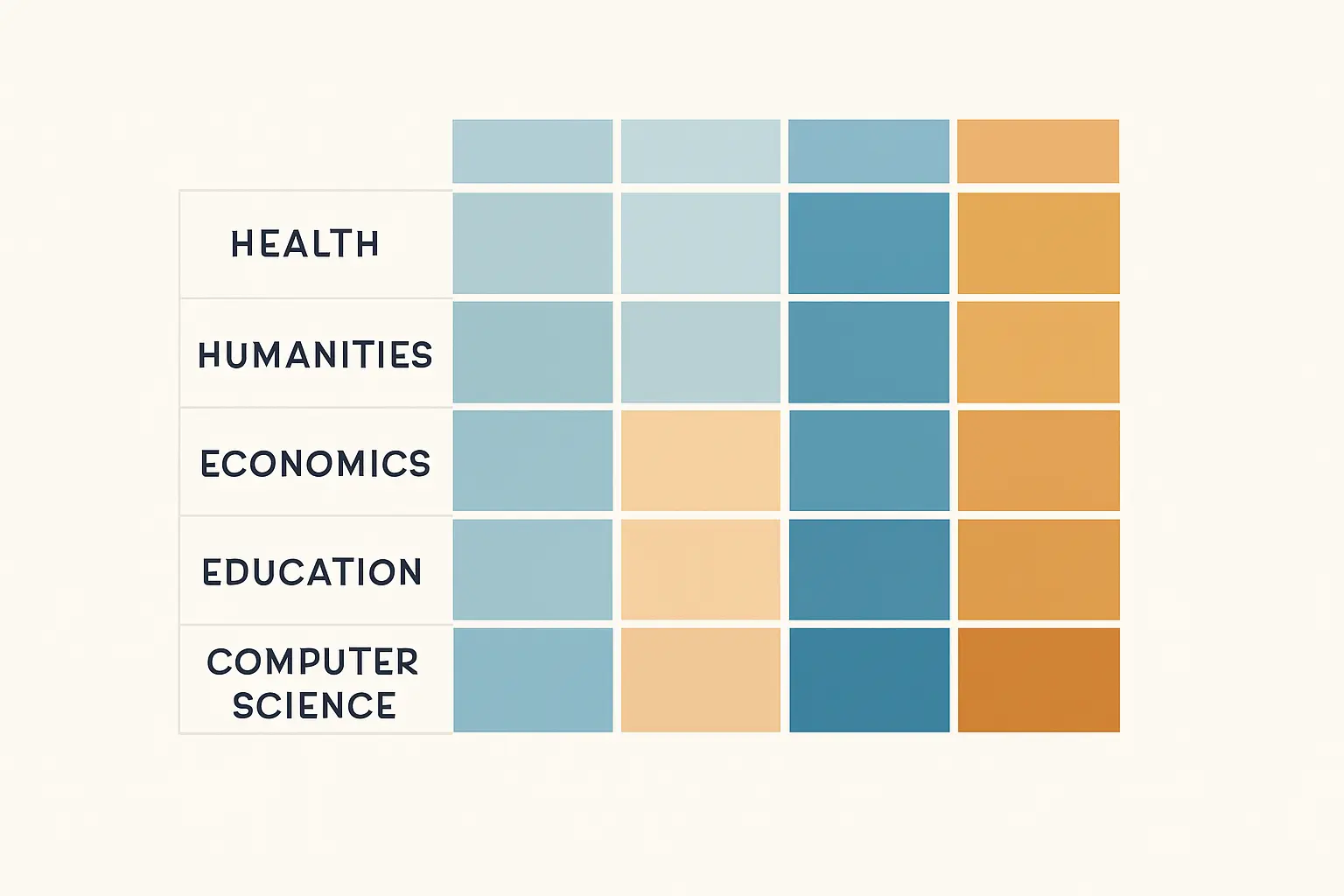 Tableau de sélection des bases de données scientifiques gratuites par discipline académique : santé, SHS, économie, informatique, mathématiques