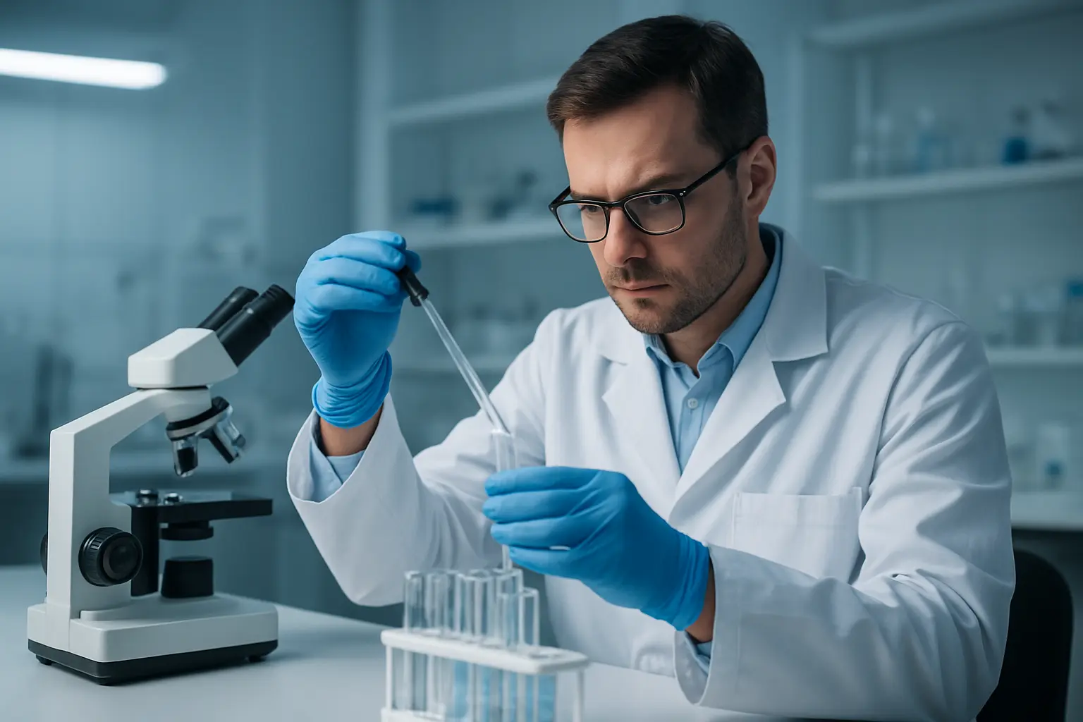 Doctorant en sciences exactes travaillant en laboratoire, discipline où le financement et les parcours linéaires raccourcissent la durée de thèse