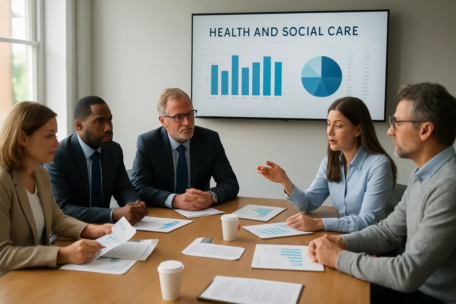 Réunion de direction dans un établissement sanitaire et médico-social