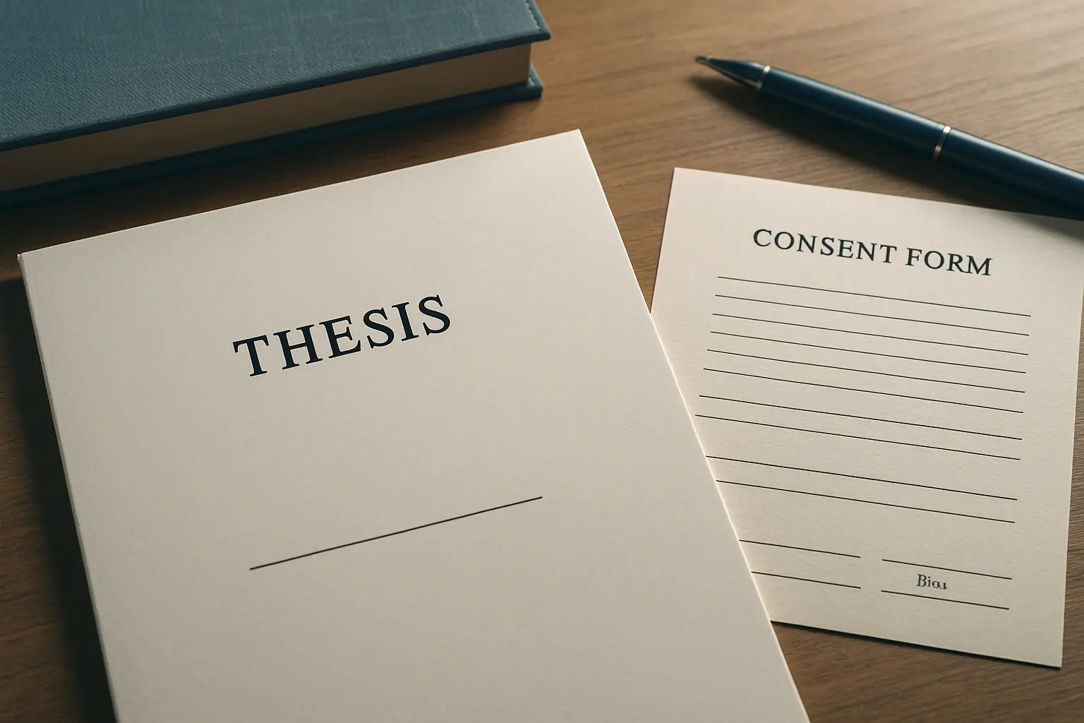 Page de garde de mémoire et formulaire de consentement papier
