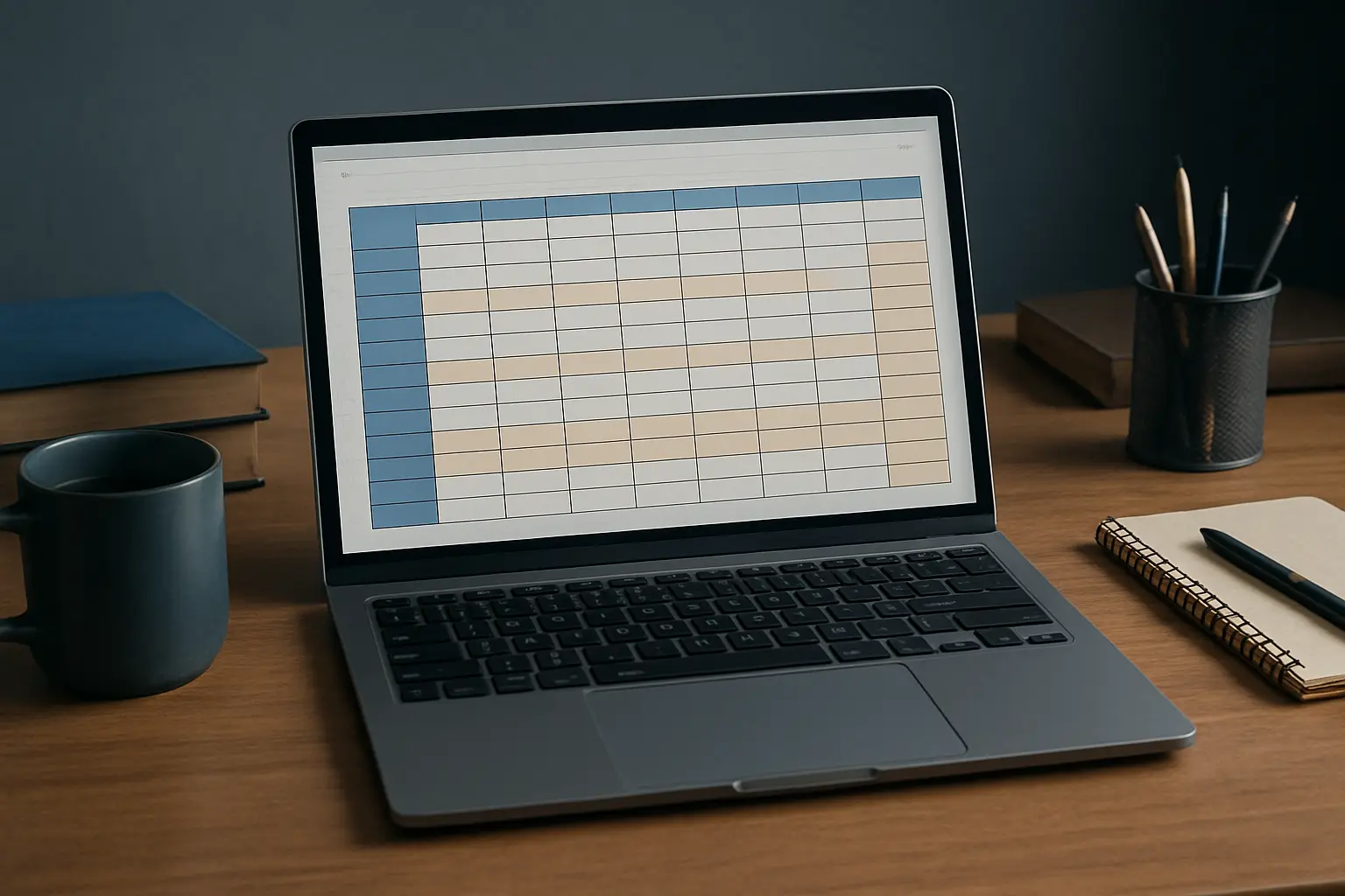 Tableau croisé de données affiché dans un tableur