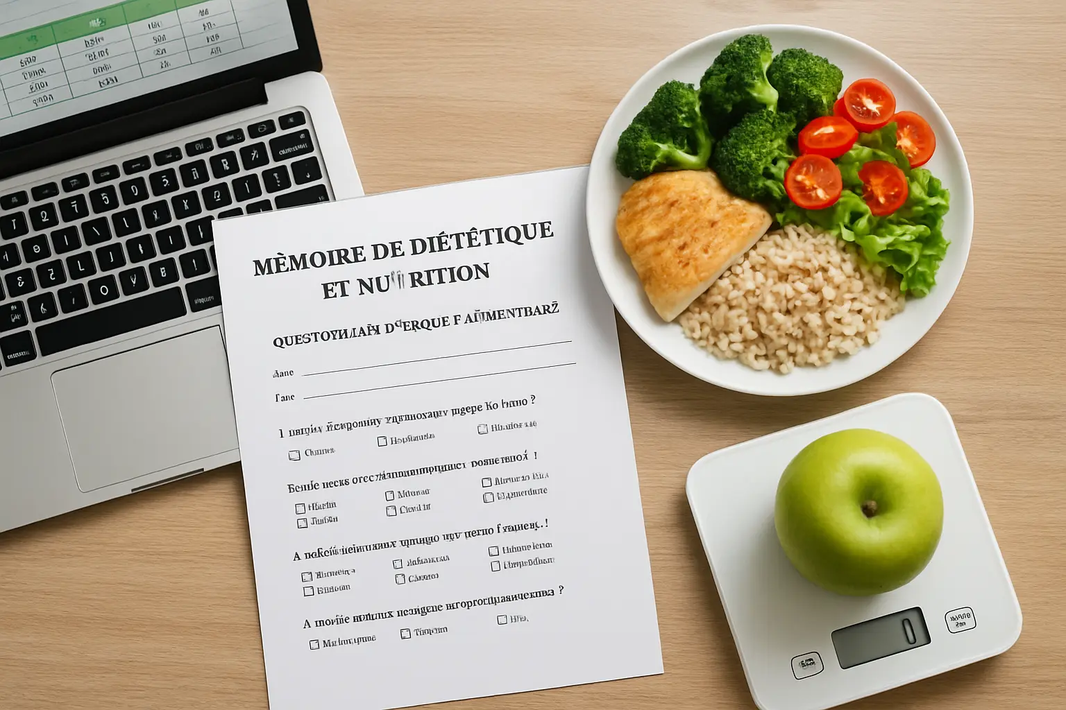 Mémoire de diététique et nutrition : méthode, terrain et sujets (2026)