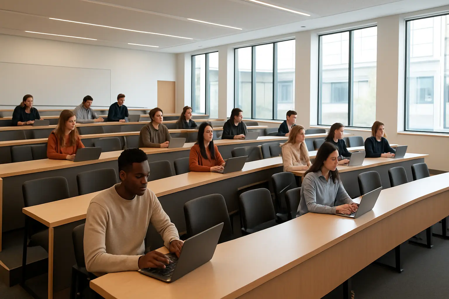 Amphithéâtre moderne d'une école de commerce privée française