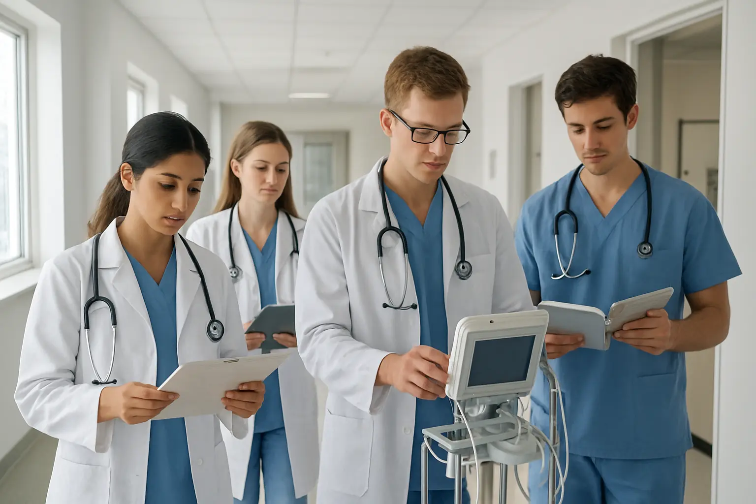 Étudiants en rotation clinique dans un centre hospitalier vétérinaire universitaire