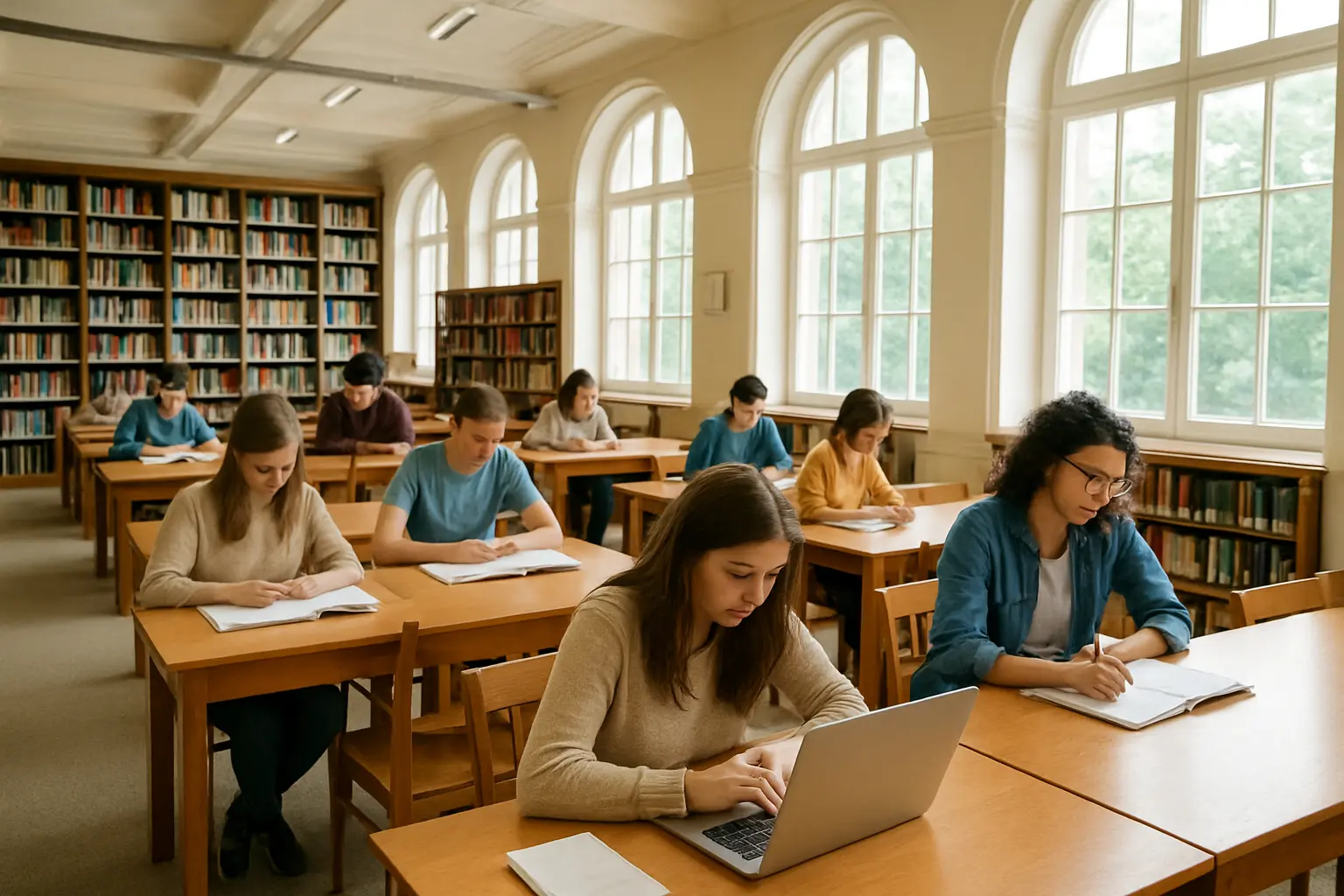 Salle de travail d'une bibliothèque universitaire française