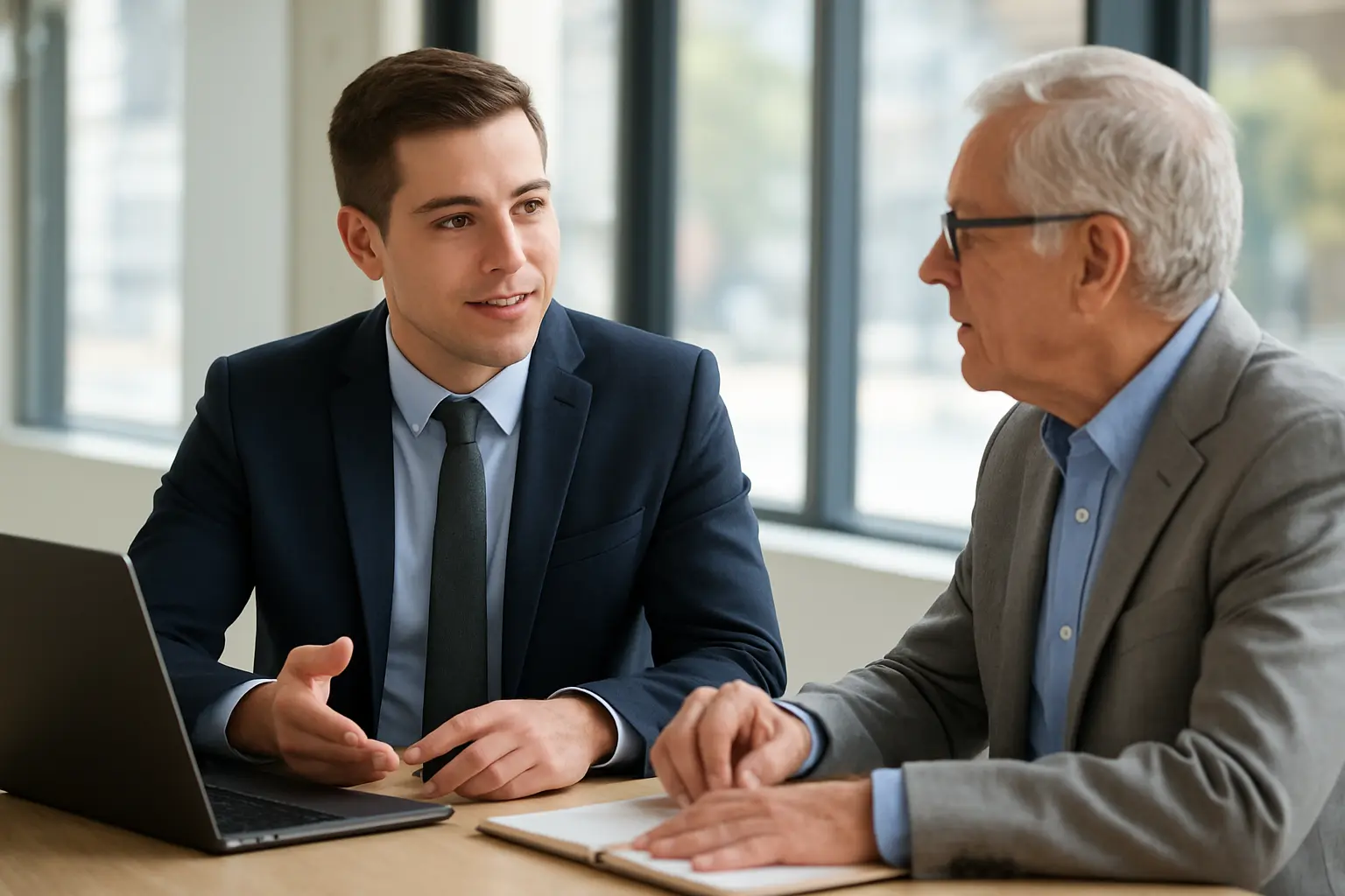 Étudiant en alternance échangeant avec son tuteur en entreprise