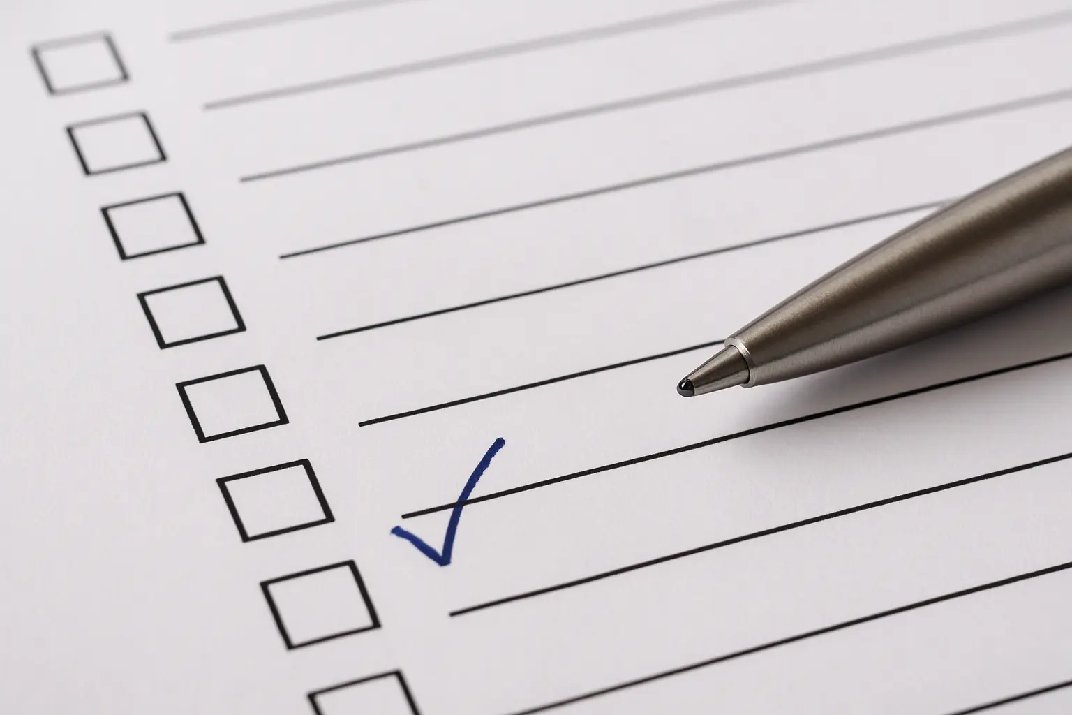 Questionnaire à échelle de Likert rempli au stylo