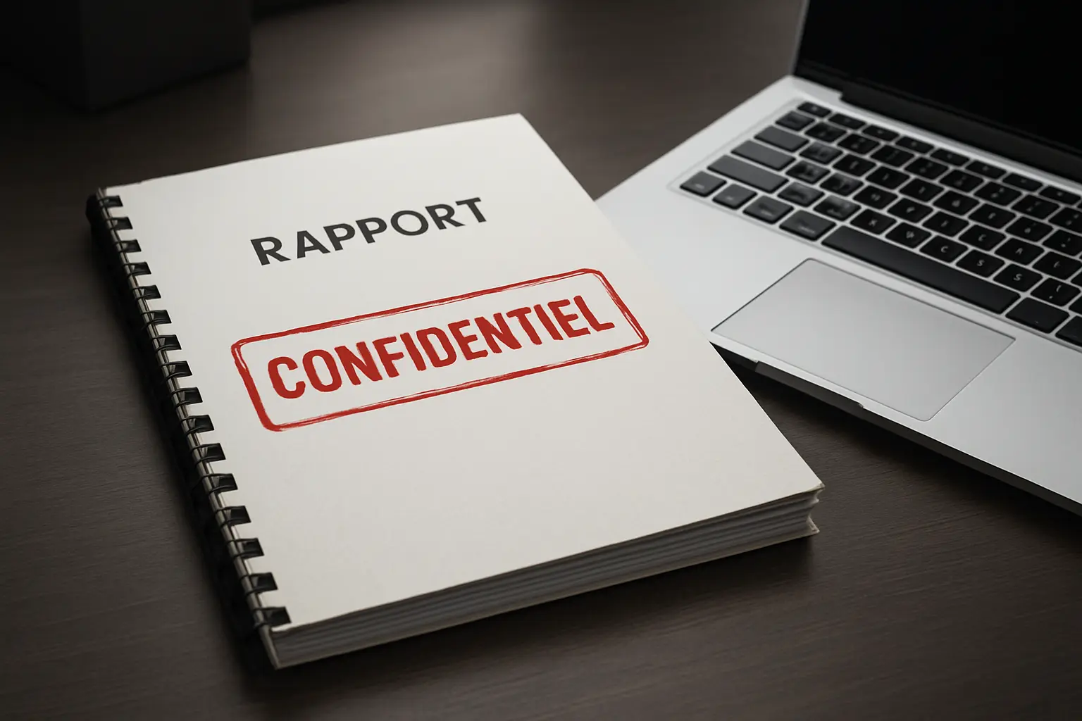 Dossier universitaire marqué confidentiel posé sur un bureau d'entreprise