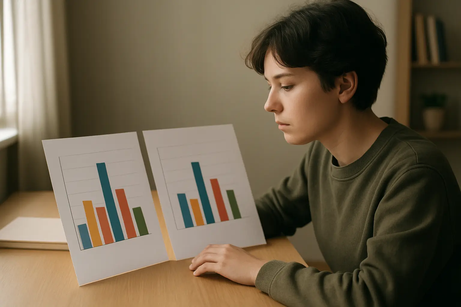 Étudiant comparant les données de deux sessions de candidature en master