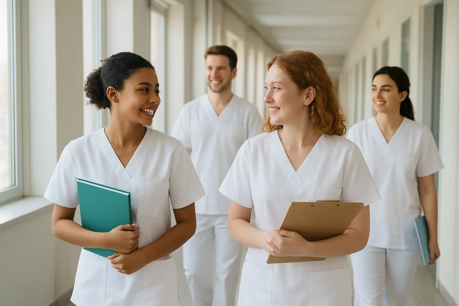 Étudiants en formation de santé dans un institut de formation