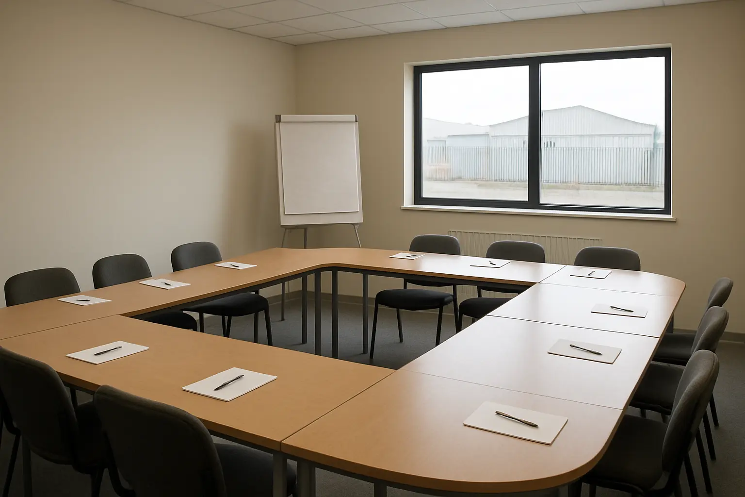 Salle de formation d'entreprise préparée pour une session de branche